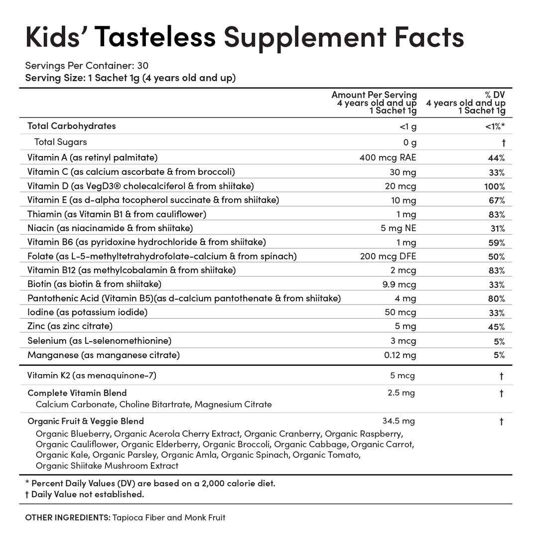 EllaOla Kids' Essential Tasteless Multivitamin