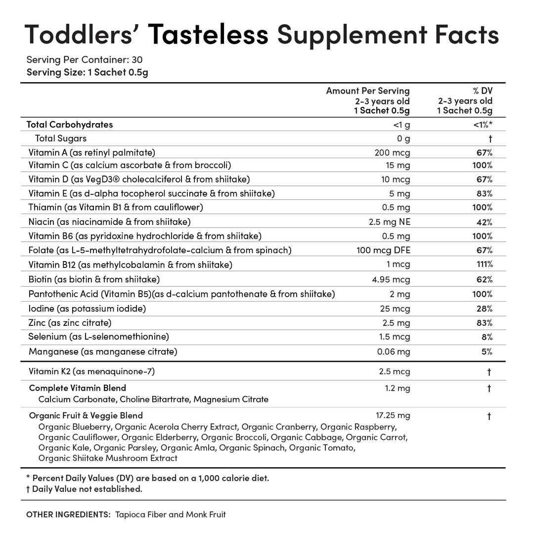 EllaOla Toddlers' Essential Tasteless Multivitamin